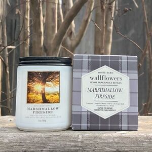 B&BW/White Barn Marshmallow Fireside Candle & Wallflower Refill 3 pc Set